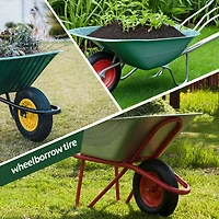 Hi-Run Ribbed 13 Inch Pneumatic 4.00-6 Wheelbarrow Tire 2PR Assembly with 5/8" Bushing Pre-Mounted