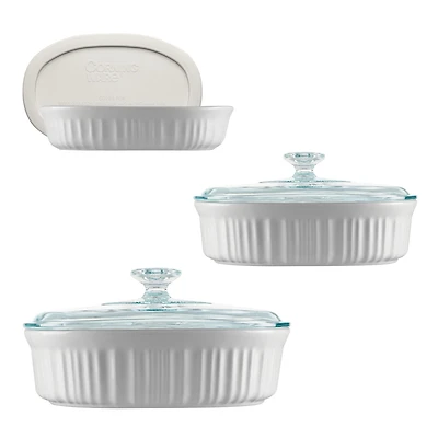 Plats de cuisson ovales French WhiteMD de CorningWareMD, ensemble de 6 pièces