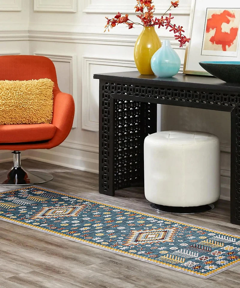 ECARPET Washable Southwestern Area Rug & Runner for Hallway, Living Room