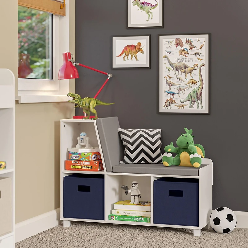 RiverRidge® Home Book Nook Collection Storage Bench with Cubbies in White for Kids