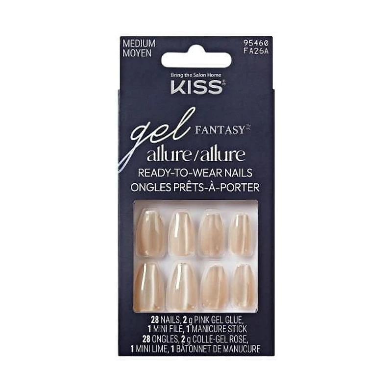 KISS Gel Fantasy Allure - Faux Ongles - Moon Beat - Cercueil - Moyen