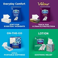 Royale Velour, 3 Ply Facial Tissue, 18 Flat Boxes, 82 Tissues per Box
