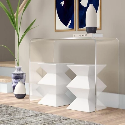 Table console acrylique 8 x 30 », table console transparente acrylique, table console acrylique, table console acrylique rectangulaire, pour salon, entrée, salle à manger, table canapé