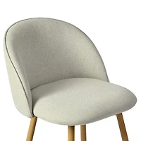 Homy Casa 2-Piece Swivel Counter Stools, Upholstered Kitchen Island & Home Bar Seating, Beige