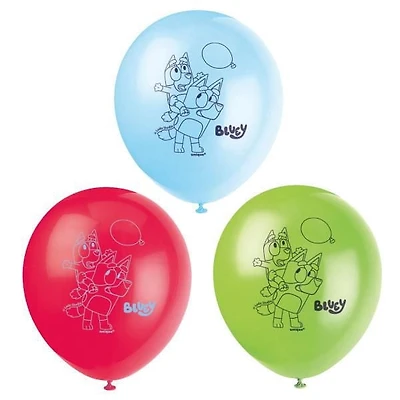 Bluey Latex Balloons, 12in, 8ct