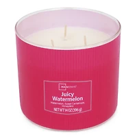 Mainstays 3-Wick Textured Wrapped Juciy Watermelon Scented Candle, 14 oz