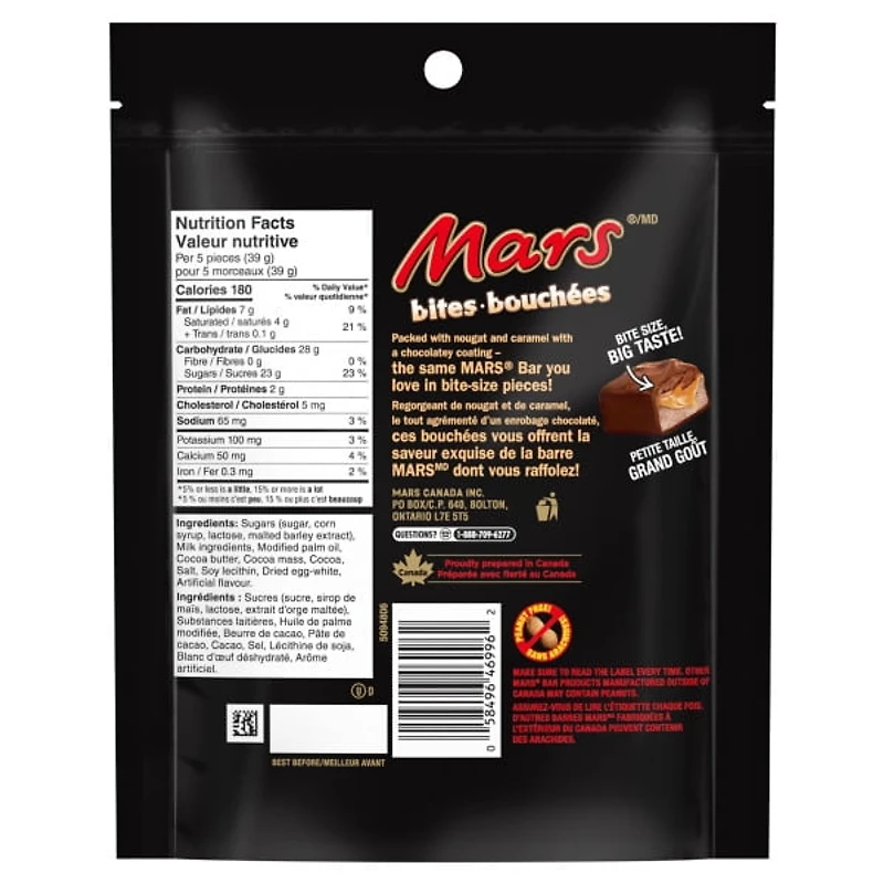 MARS, Peanut Free Chocolate Candy Bites, Sharing Bag, 347g