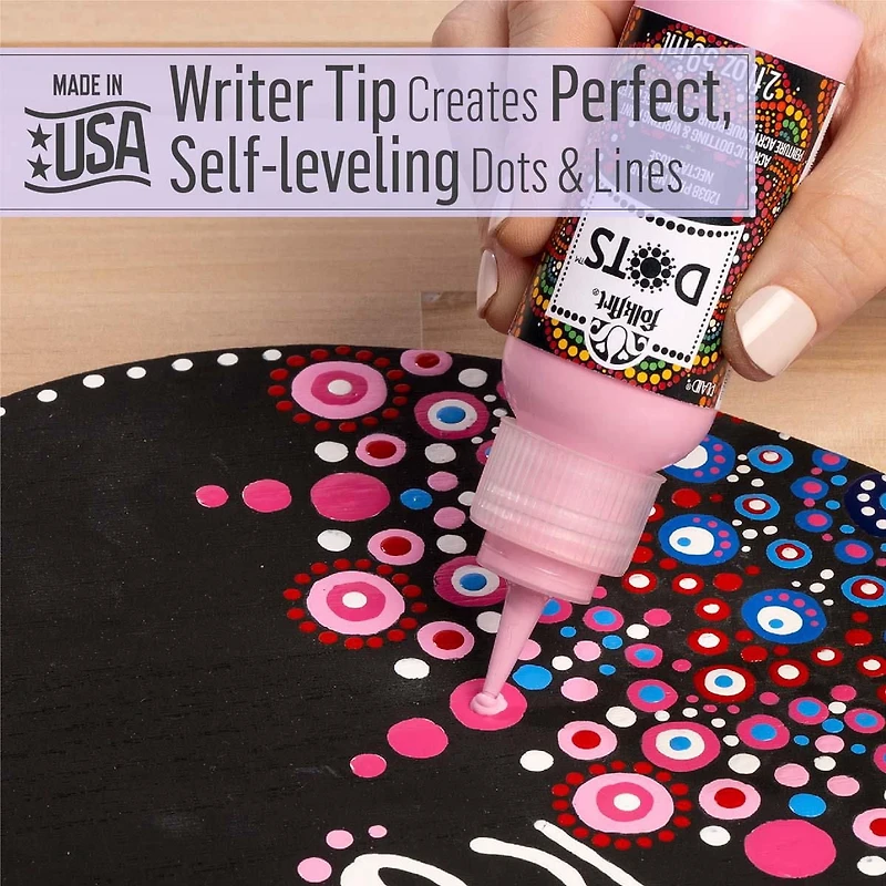 FolkArt Dots 2 fl oz Acrylic Paint, Whisper White