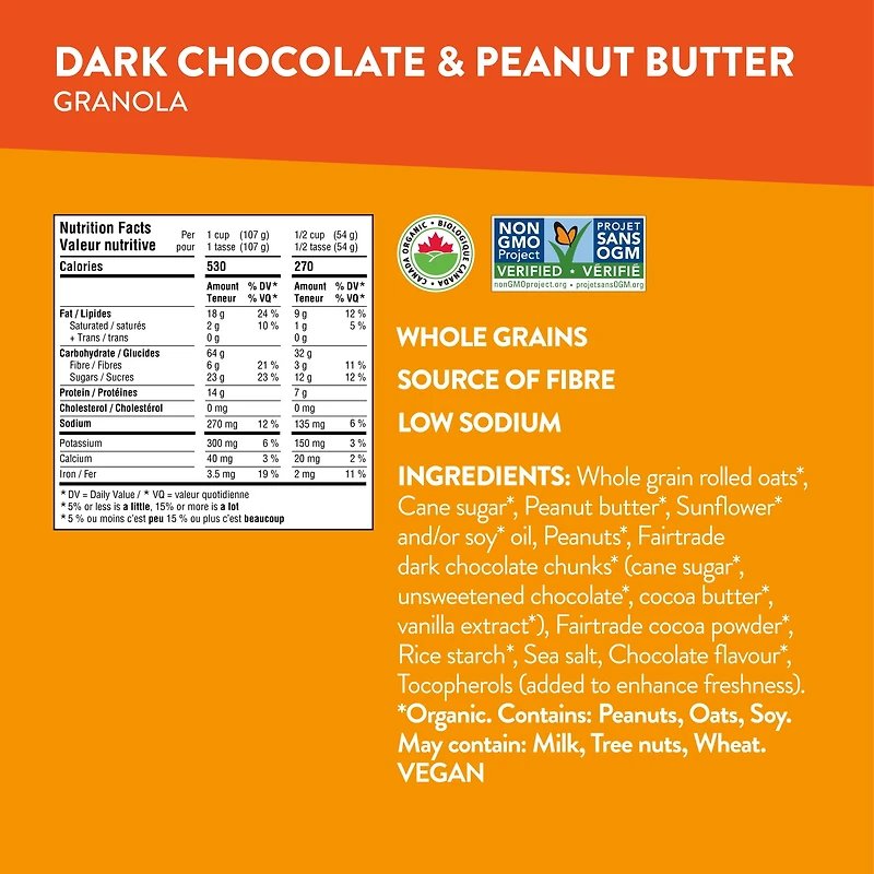 Love Crunch Dark Chocolate and Peanut Butter Premium Organic Granola