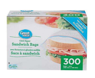 Great Value , Sacs à Sandwich, 300 Sacs