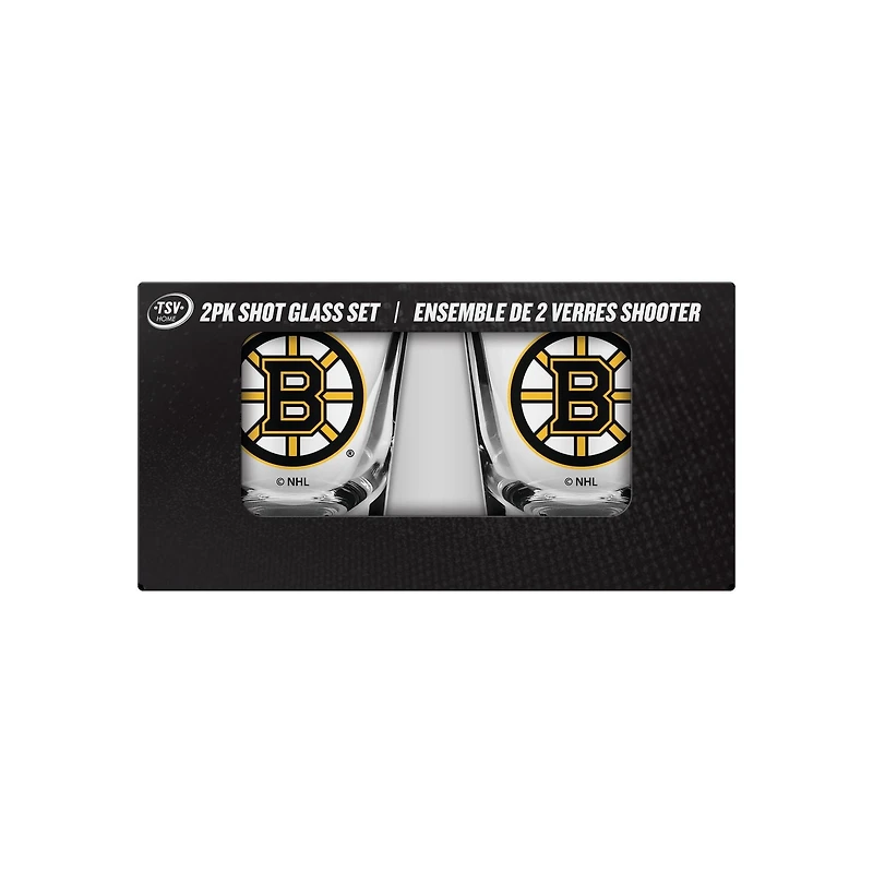 OFFICIALLY LICENSED NHL 2-PACK SHOT GLASS BOSTON BRUINS