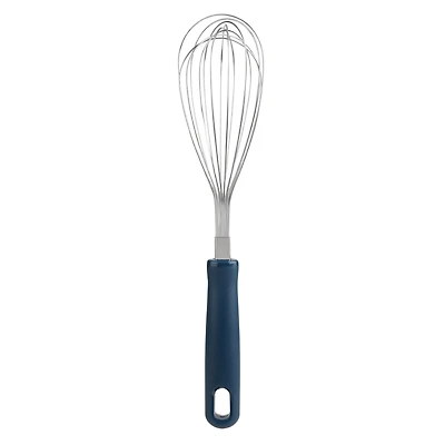 Mainstays 29cm Stainless Steel Balloon Whisk, 14-Wire Kitchen Tool, Navy