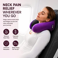 Oreiller cervical ergonomique en mousse mémoire Dizz One pour le voyage, se plie de façon compacte, violet
