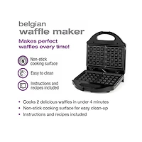 Salton gaufrier de style Belge - 2 gaufres, Noir, WM1075BK