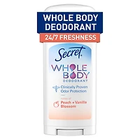 Secret Whole Body Stick Aluminum Free Deodorant for Women with notes of Peach & Vanilla