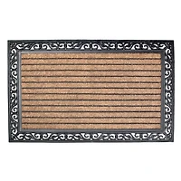 En Caoutchouc Et Coir Brosse Mat (Rect - Rayé) (30 X 48)