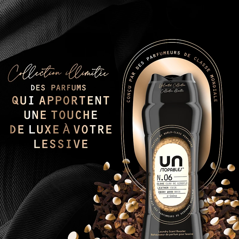 Perles rehausse-parfum pour la lessive Downy Unstopables Collection Illimitée, nº 6, parfum fin, perles parfumées pour une fraîcheur longue durée