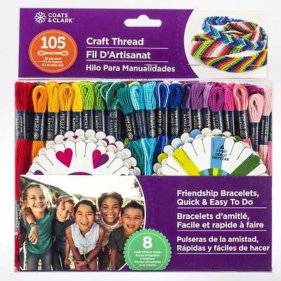Coats & Clark™ Kit de Bracelets d'Amitié en Fil Artisanal Lot de 105