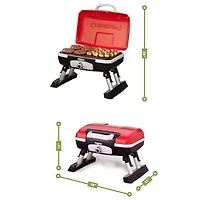 Gril à gaz portatif de table Cuisinart Petite Gourmet, rouge