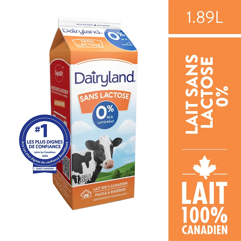 Dairyland Lactose Free Skim Milk