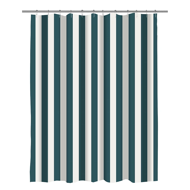 Mainstays 16-Piece Teal Shower Curtain Bathroom Set – Fabric Curtain with Rug, Hooks, Soap Dispenser & Tray