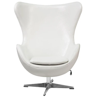 Canadian Egg Leatherette Lounge Chair White