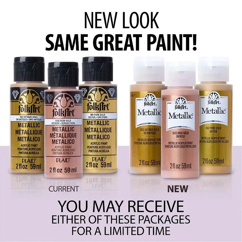 Folkart Métallique peinture acrylique rose, 59 ml