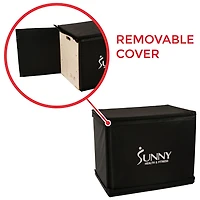 Sunny Health & Fitness Wood Plyo Box with Removable Foam Cover, 227 KG Weight Capacity and 3 in 1 Height Adjustment - 76 cm / 61 cm / 51 cm