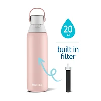 Bouteille isolante en acier inoxydable Brita avec filtre, paille, anneau de transport et capuchon antifuites. Sans BPA, idéale pour le sport, les voyages ou la randonnée. Capacité de 768 mL, cadeau pa