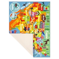 KC Cubs Playtime Collection USA United States Map Area Rug Educational Learning & Game Area Rug Carpet for Kids and Children Bedrooms and Playroom
