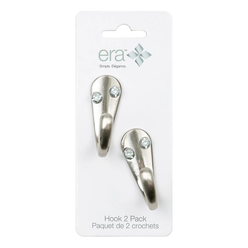 Era Single Hook 2-Pack Nickel