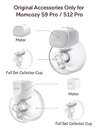 Momcozy Milk Collection Set for S9/S12 Pro Breast Pump, Double-Sealed Collector Cup with 24mm Flange, 180ml