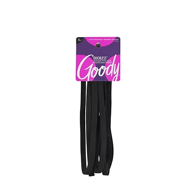 Goody Slideproof Headwrap Thin with Spikey Silicone Black 5 Ct