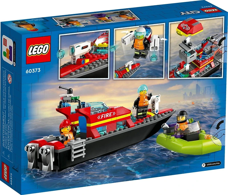 LEGO City Fire Rescue Boat 60373 Toy Boat that Floats on Water for Imagination Play, Building Toy for Kids Ages 5+