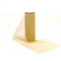 UNIQUE CREATIV Ribbon, Tulle, Metallic Gold, 60 cm × 14.63 m (24 in × 16 yd)