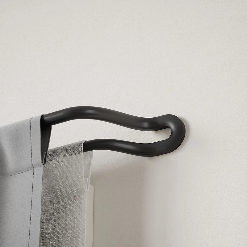 Umbra Midnight 3/4" Double Window Curtain Rod 42-120" Black