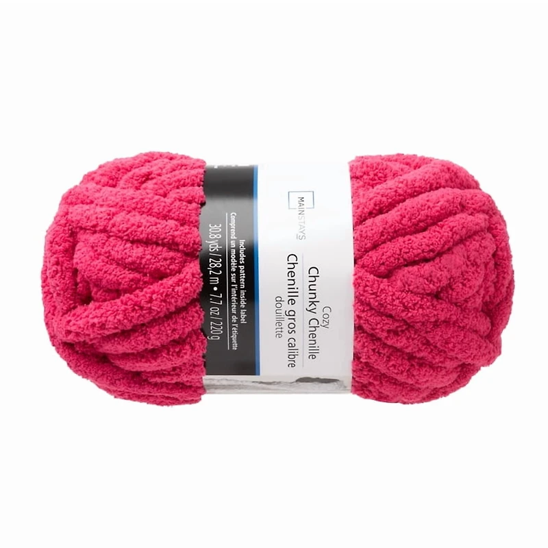 MS Chunky Chenille Pink Party Polyester Yarn