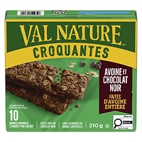 VAL NATURE BARRES GRANOLA CROQUANTES AVOINE ET CHOCOLAT NOIR