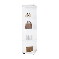 Noble House Glass Display Cabinet 4 Shelves with Door,white