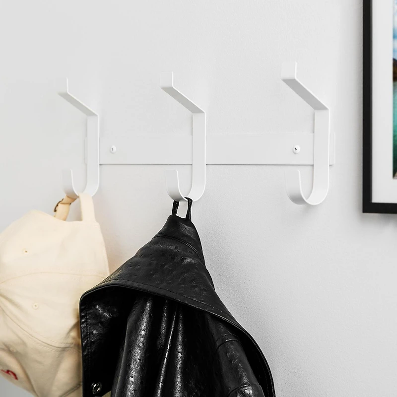 Era Modern Metal 3 Hook, 15x5.12in., White