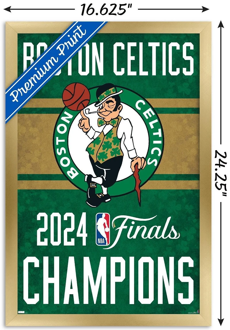 NBA Boston Celtics - 2024 NBA Finals Team Logo Wall Poster, 22.375" x 34" Framed