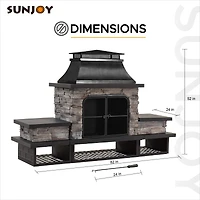 Sunjoy Emilio Wood Burning Fireplace