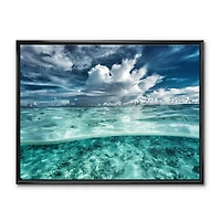 Designart Amazing Underwater Seascape And Clouds FLOAT FRAME WALL ART