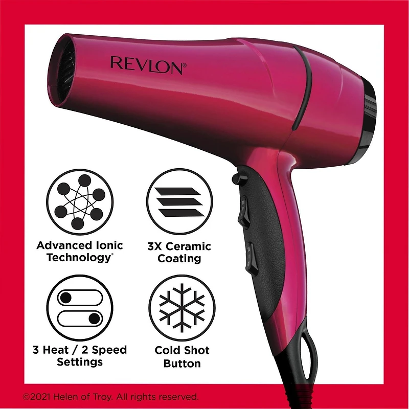 Revlon Perfect Heat® Frizz Fighter Fuchsia Hair Dryer