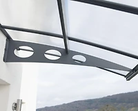 CANOPIA by PALRAM Herald 5 ft. x 22 ft. Door and Window Fixed Awning - Grey