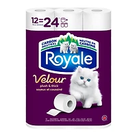 Royale Velour, 2 Ply Toilet Paper, 12 Equal 24 Bathroom Tissue Rolls