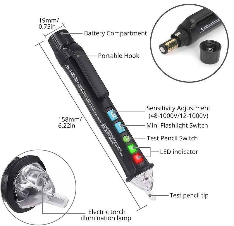 Kit de testeur électrique WorkPro 5 pièces, multimètre numérique, détecteur NCV, testeur de réceptacle GFCI, décapant de fil
