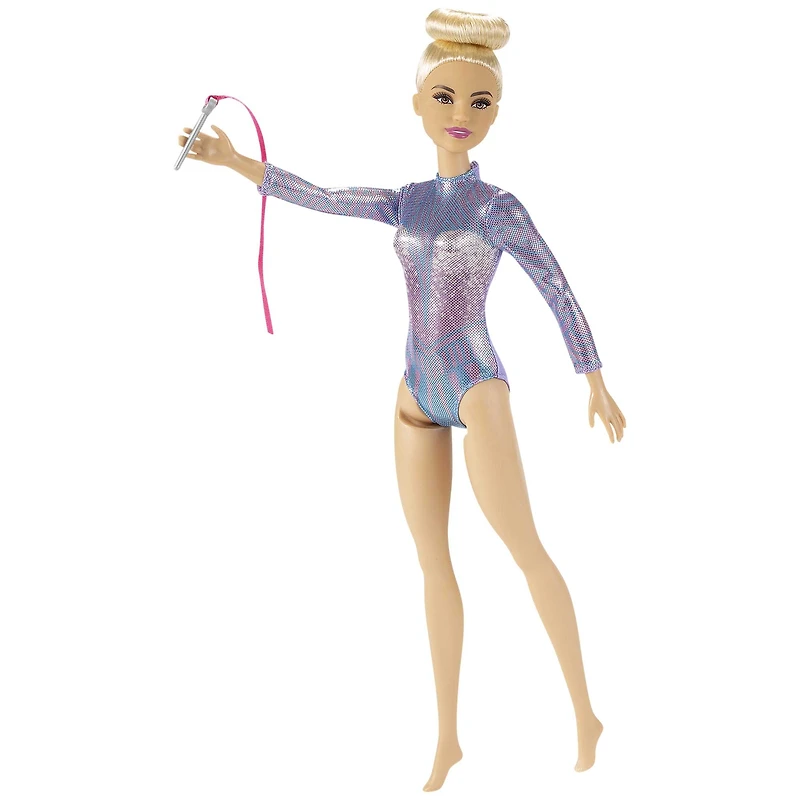 Barbie Rhythmic Gymnast Fashion Doll Dressed in Shimmery Leotard with Blonde Hair & Brown Eyes