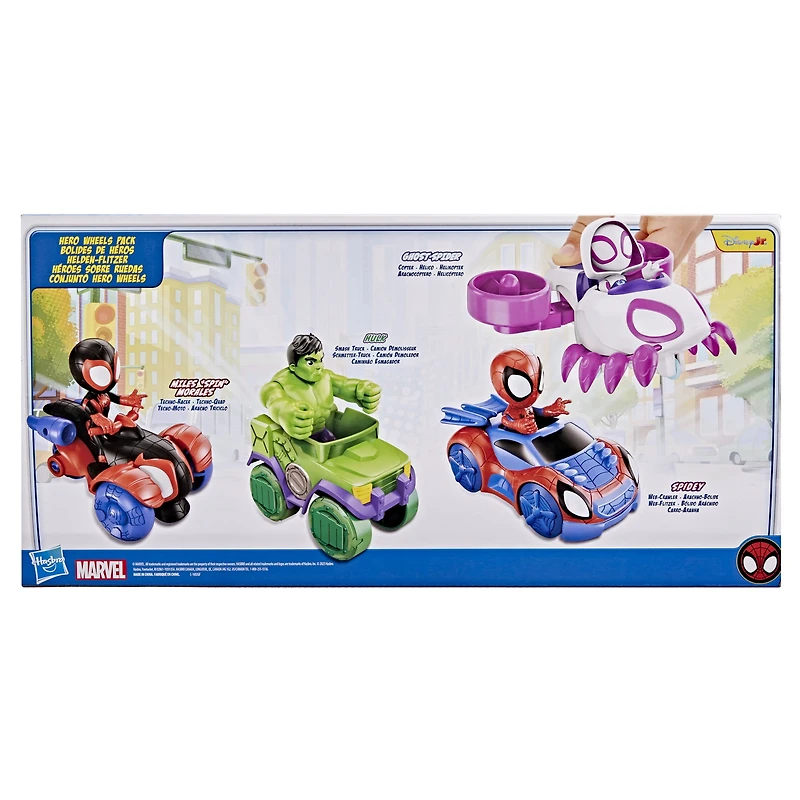 Marvel Spidey and His Amazing Friends Hero Wheels Pack Toy Vehicle and Action Figure Set