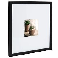 DesignOvation Gallery 13" x 13" Matted to 5" x 5" Black Picture Frame